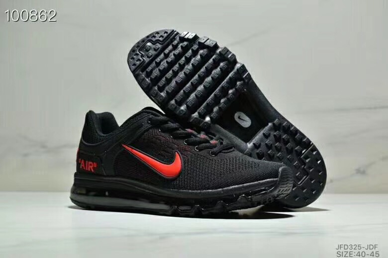 Men Nike Air Max 360 Knit Black Red Shoes